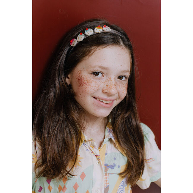Mini Cupcakes Pearlized Headband, Clear - Headbands - 3