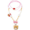Bear Pendant Pearl Necklace, Multicolors - Necklaces - 1 - thumbnail