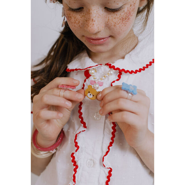 Bear Pendant Pearl Necklace, Multicolors - Necklaces - 3