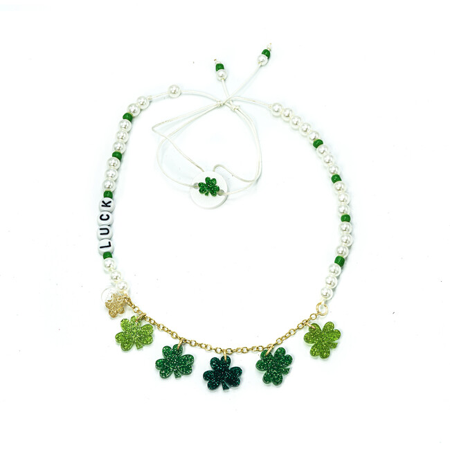 Shamrocks Luck and Pearl Necklace - Necklaces - 1