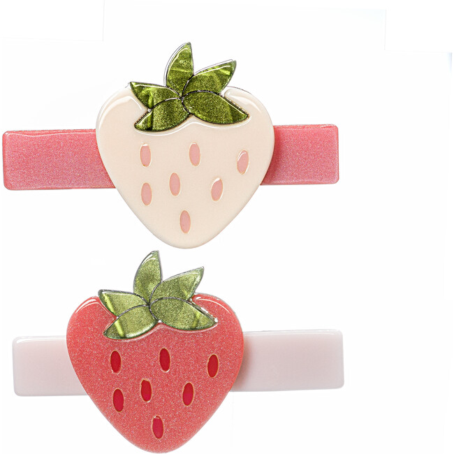 Strawberry Pink Cream Hair Clips