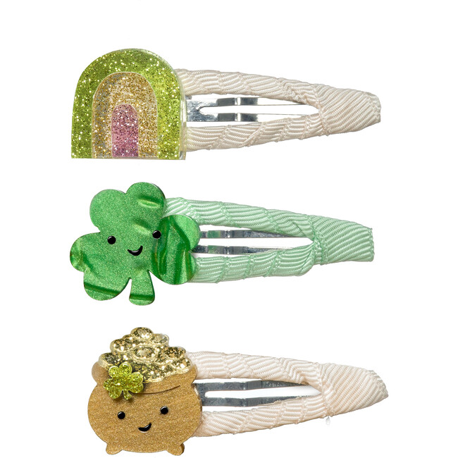Shamrock Rainbow Gold St. Patricks Snap Clips - Hair Accessories - 1