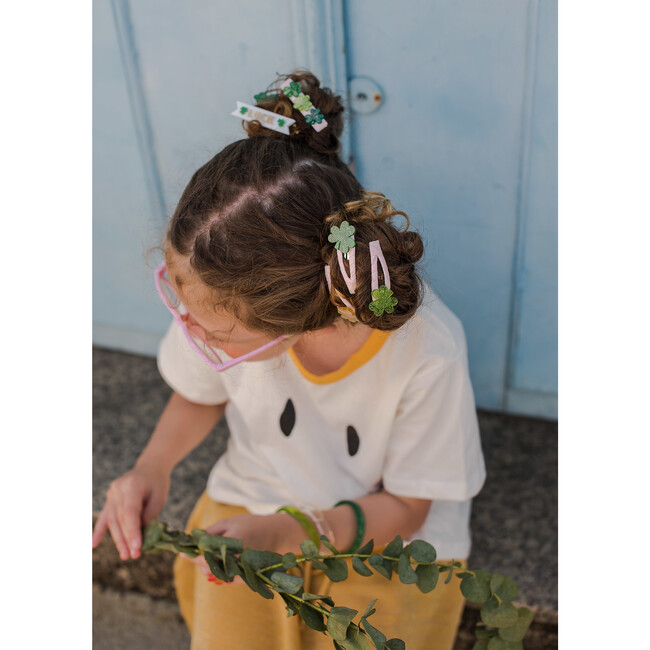 Lucky Charms Glitter Snap Clip, Green