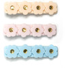 Fresh Flowers Alligator Clips Set of 3, Pink/Blue/Cream - Hair Accessories - 1 - thumbnail