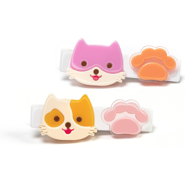 Cute Kitty Pink Mustard Alligator Clip