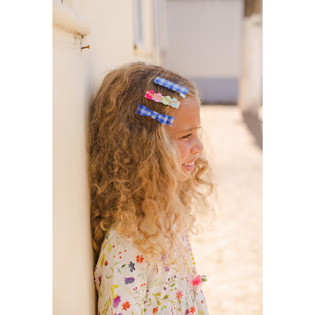 Colorful Easter Eggs With Blue Plaid Bow