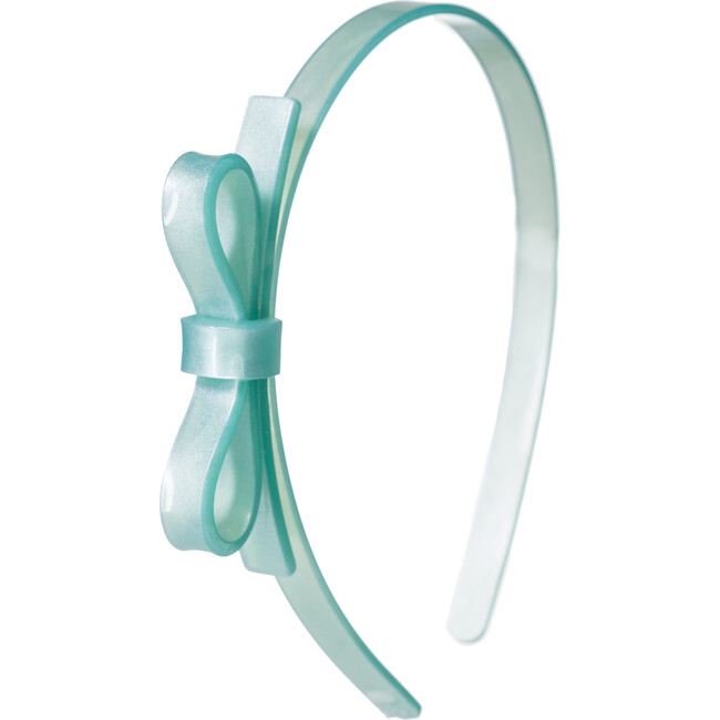 Thin Bow Mint Satin Headband
