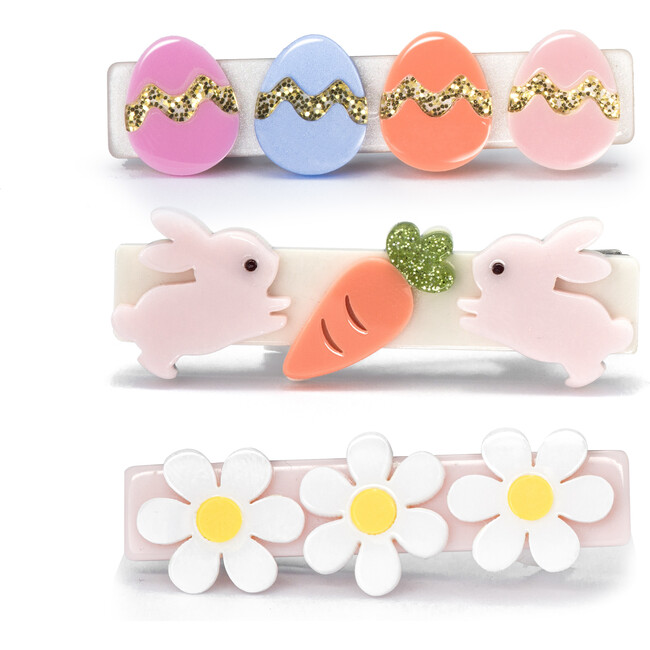 Eggs Bunnies and Daisies Hair Clips