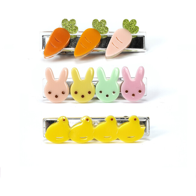 Bunnies Carrots and Chicks Hair Clips