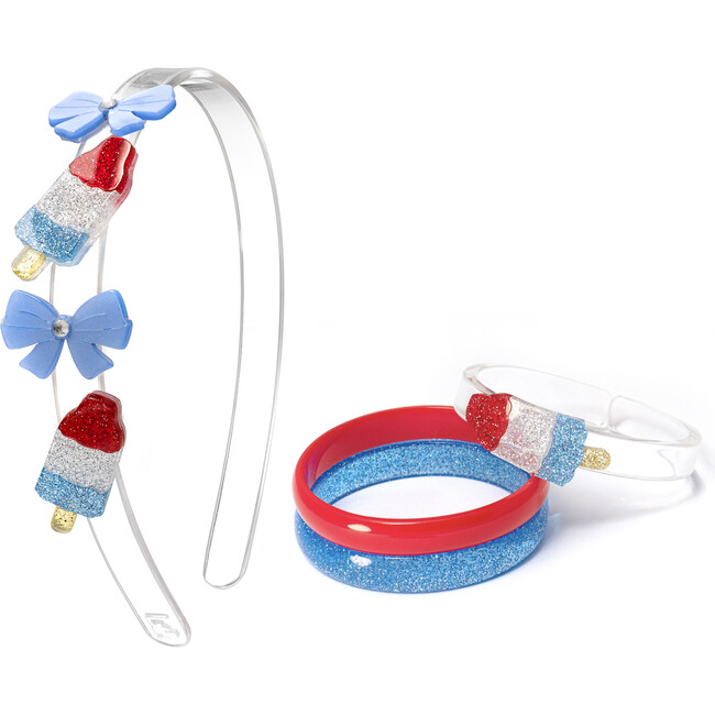 Bundle Popsicle Rocket Glitter Headband & Bangle - Mixed Accessories Set - 1