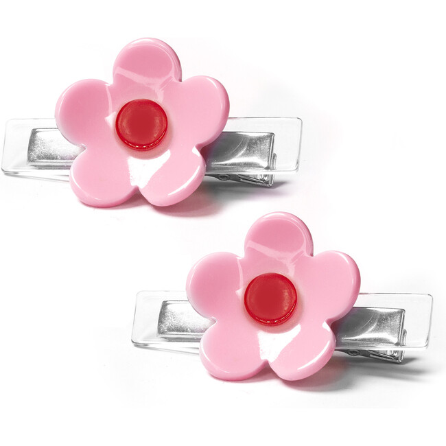 Sweet Flower Pink Hair Clips