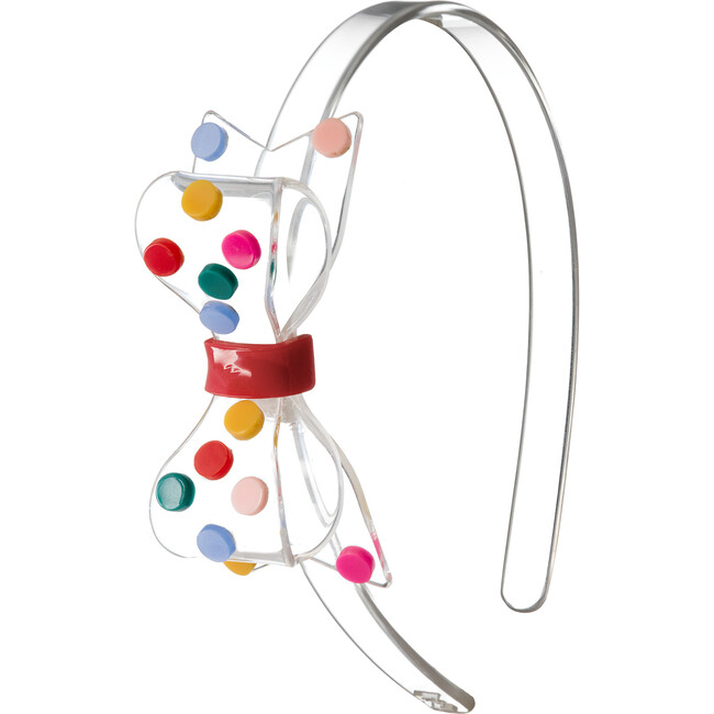 Rainbow Dots Fat Bow Headband