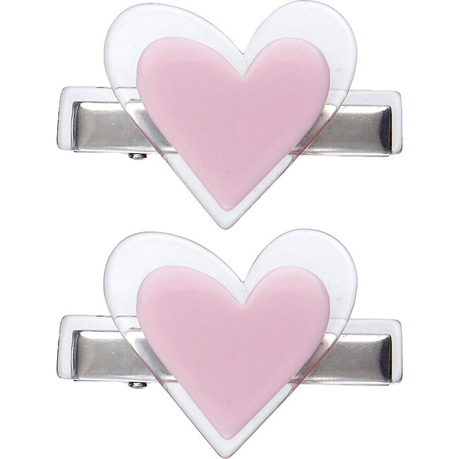 Heart Hair Clips, Pink