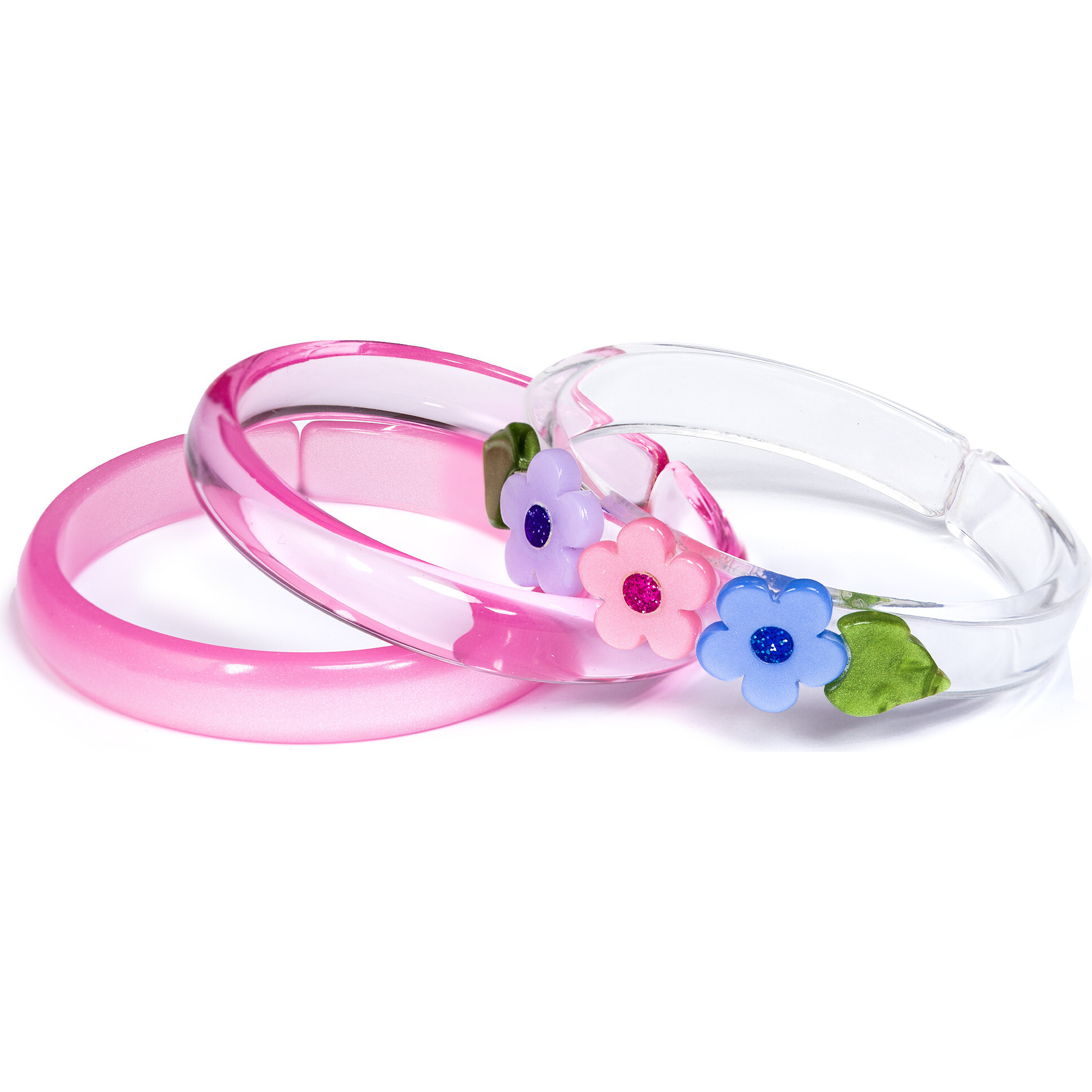 Bangles pink and blue Blue and pink handmade Rawsilk Bridal bangles set with pearl  main image 4