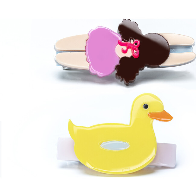 Swimming Girl & Duck Float Alligator Clip