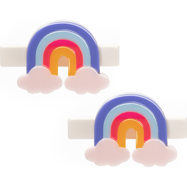 Rainbow Blue Shades & Clouds Alligator Clips - Hair Accessories - 1