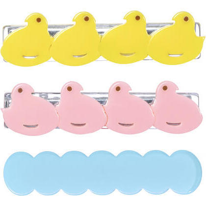 Chicks Hair Clips, Pink & Yellow