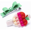 Playful Apple Pink Shades & Bowtie Green Alligator Clips - Hair Accessories - 1 - thumbnail