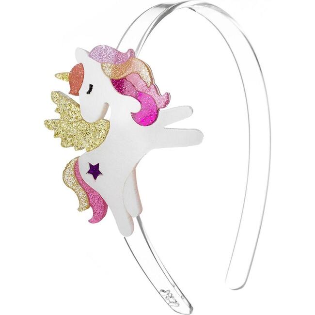 Unicorn Headband, Coral Glitter