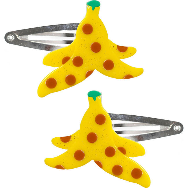 Banana Glitter Yellow Snap Clips
