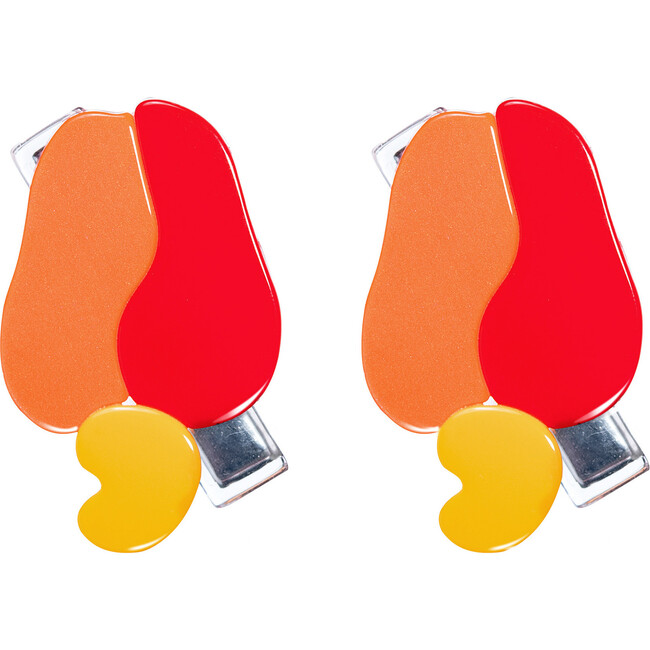 Caju Neon Orange Alligator Clips