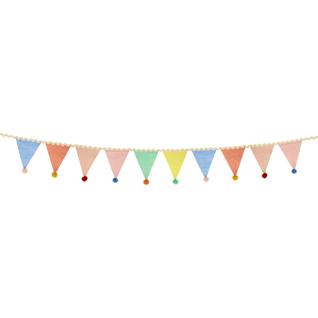 Pastel Pompom Flag Garland - Party - 6