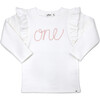 Millie Long Sleeve Tee in 'one' Pink Eyelash Writing, Cream - T-Shirts - 1 - thumbnail