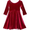 Holiday Twirly Dress, Burgundy Velvet - Dresses - 1 - thumbnail