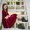 Holiday Twirly Dress, Burgundy Velvet - Dresses - 2