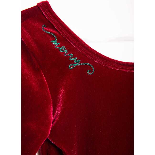 Holiday Twirly Dress, Burgundy Velvet - Dresses - 3
