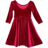 Holiday Twirly Dress, Burgundy Velvet - Dresses - 4