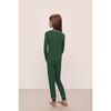 Kids TENCEL™ Modal Unisex Long PJ Set, FOREST GREEN/IVORY - Pajamas - 2