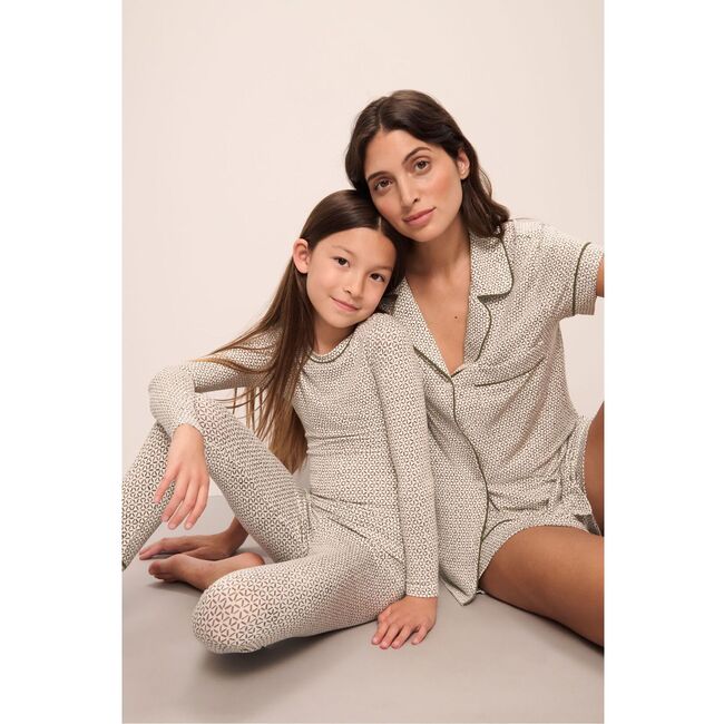 Kids Printed TENCEL™ Modal Unisex Long PJ Set, ELLA SPARK/MOSS - Pajamas - 2