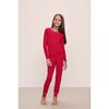 Kids TENCEL™ Modal Unisex Long PJ Set, HAUTE RED/IVORY - Pajamas - 1 - thumbnail