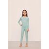 Kids TENCEL™ Modal Unisex Long PJ Set, CANAL BLUE/IVORY - Pajamas - 1 - thumbnail