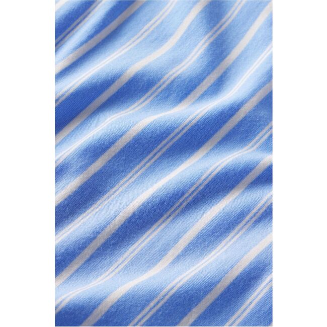 Kids Printed TENCEL™ Modal Unisex Long PJ Set, NORDIC STRIPES VISTA BLUE/IVORY - Pajamas - 2