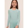 Kids TENCEL™ Modal Unisex Long PJ Set, CANAL BLUE/IVORY - Pajamas - 2