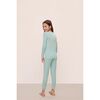 Kids TENCEL™ Modal Unisex Long PJ Set, CANAL BLUE/IVORY - Pajamas - 3
