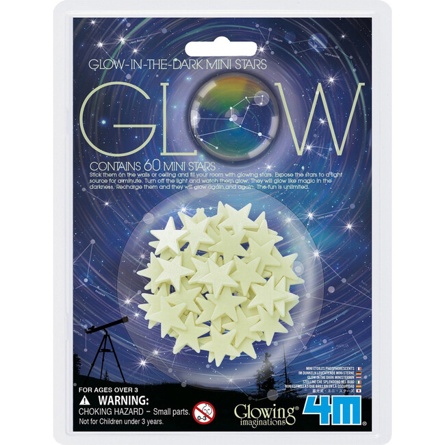 4M Glow-In-The-Dark Mini Stars Pack of 60 - Arts & Crafts - 1