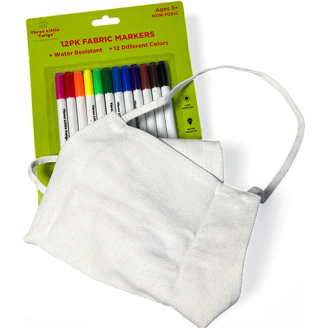 Three Little Twigs: 12pk Fabric Markers & Canvas Apron - DIY Coloring - Coloring - 1