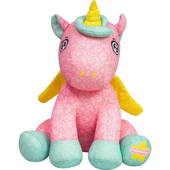 Scribble Me Friends: Unicorn - Pink & Green - Soft Plush Magical Animal - Plush - 1