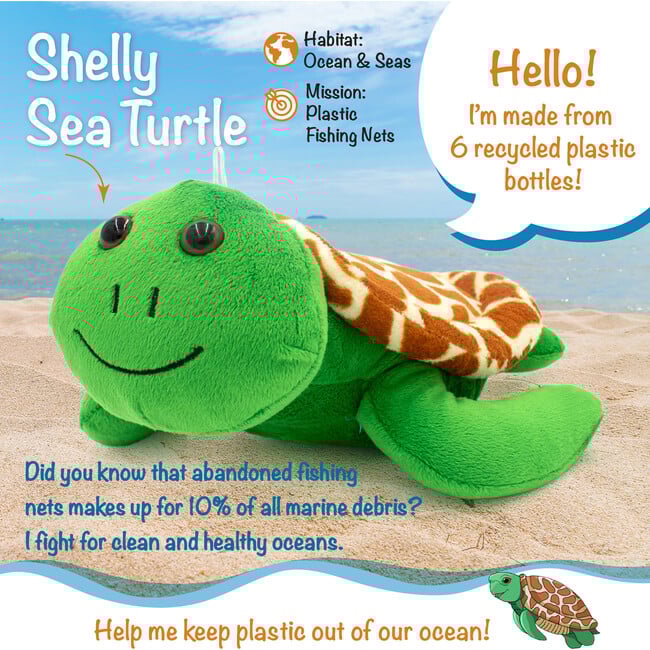 Shelly The Sea Turtle 12" Stuffed Plush Toy w/ Authentic Animal Sounds, for Kids Babies & Toddlers