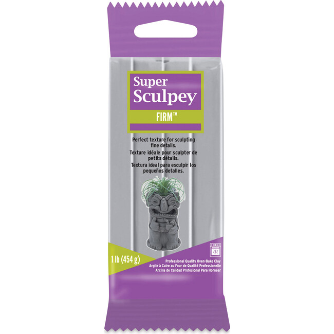 Sculpey: Super Sculpey Firm Clay - Gray, 1lb - Polymer Oven Bake Clay - Arts & Crafts - 1