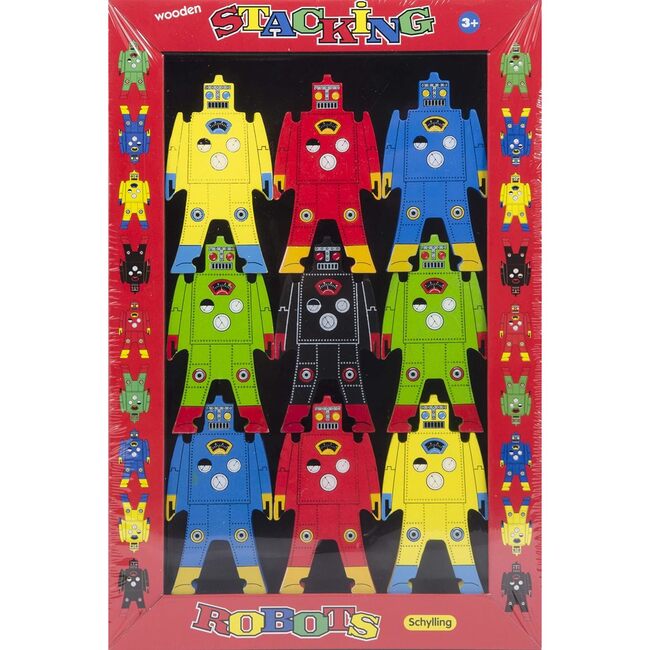 Schylling Wooden Stacking Robot Figure Development Toy