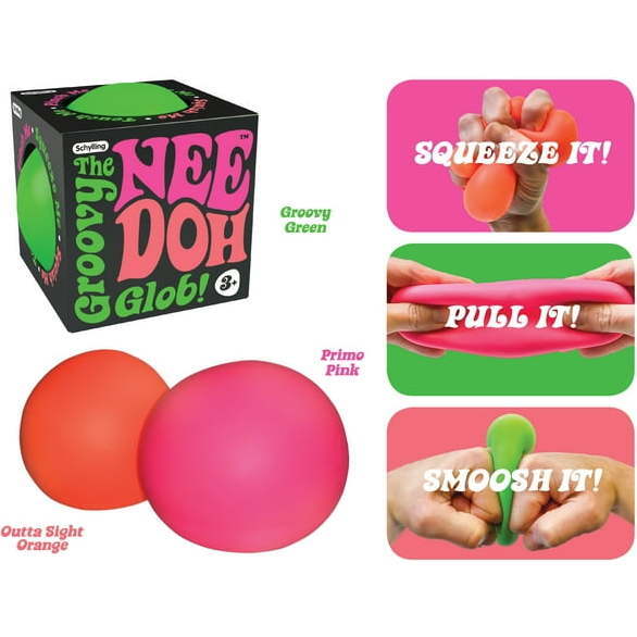 NeeDoh The Groovy Glob! Squishy, Squeezy, Stretchy Stress Ball - Colors Vary - STEM Toys - 2