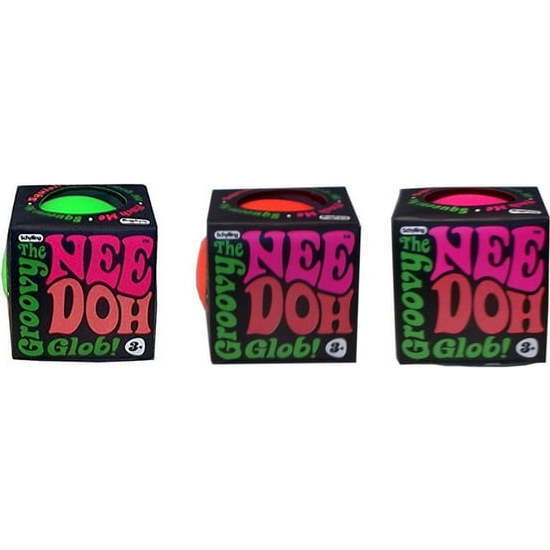 NeeDoh The Groovy Glob! Squishy, Squeezy, Stretchy Stress Ball - Colors Vary - STEM Toys - 3