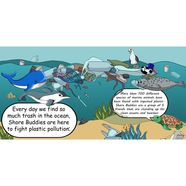 Shore Buddies & the Plastic Ocean Children's Hardcover Picture Book About Plastic Pollution, Kids Ages 3-5 - Books - 5