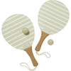 Vintage Beach Paddles: La Palma, Sage Stripe - Outdoor Games - 1 - thumbnail