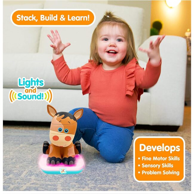 Stack-a-Roos Pals Nesting Stacking Toy w/ Lights & Sounds: Baby Horse - Developmental Toys - 3