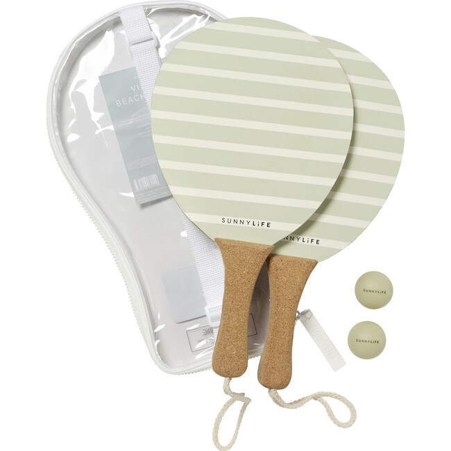 Vintage Beach Paddles: La Palma, Sage Stripe - Outdoor Games - 2